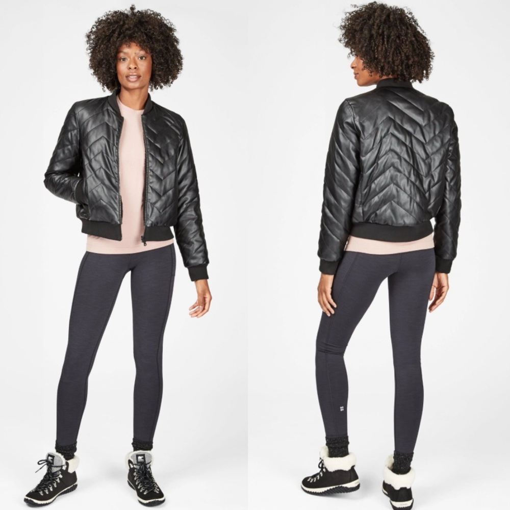 Sweaty Betty Glacier Quilted Bomber Jacket S
